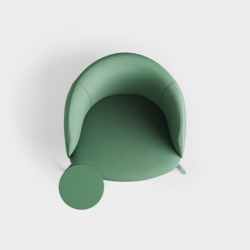 Nest Club Chair, Metal Base - with Side Table - 0