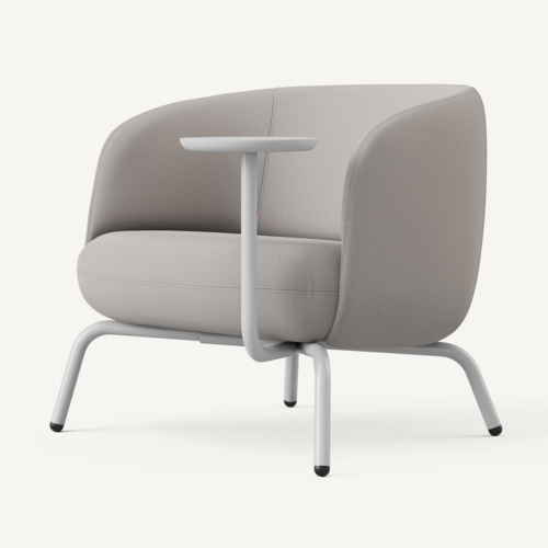 Nest Club Chair, Metal Base - with Side Table - 0